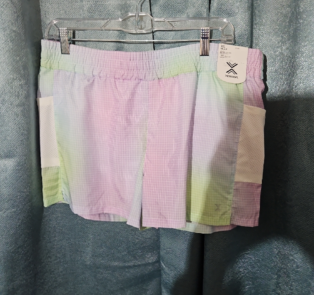 3 For $13.00! Xersion Purple and Green Athletic Shorts Lightweight Comfort-NWT